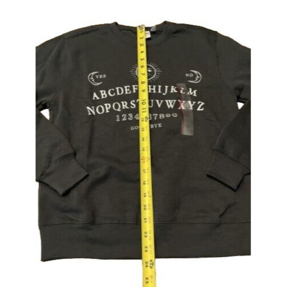 Ouija Women's Oversized Long Sleeve Fleece Ouija Board Sweatshirt Black Size XS - Picture 8 of 8